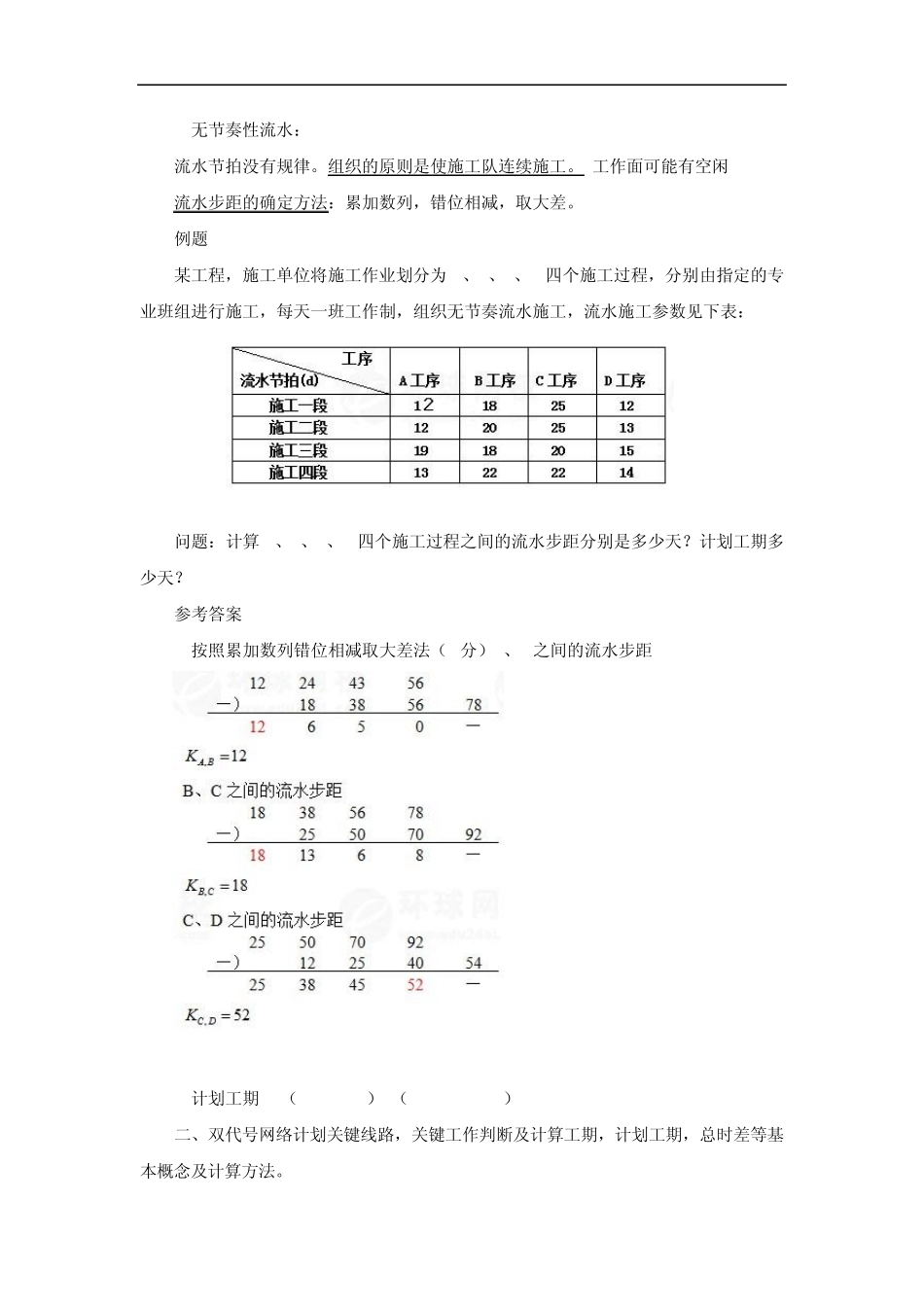 2014二建实务习题第07讲流水施工_第2页