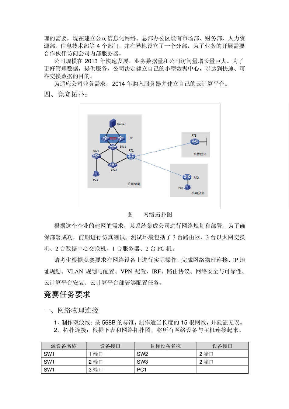 2014全国职业院校技能大赛高职组计算机网络应用赛项样题_第3页