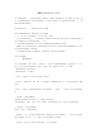 2014届哈工大等签约单位工资