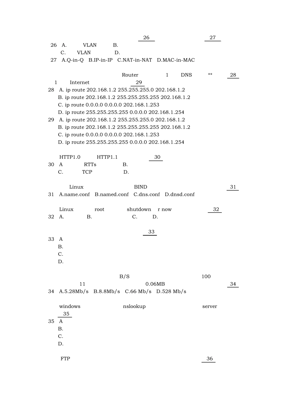 2014年5月24日上半年国家软考网络工程师上午题_第3页