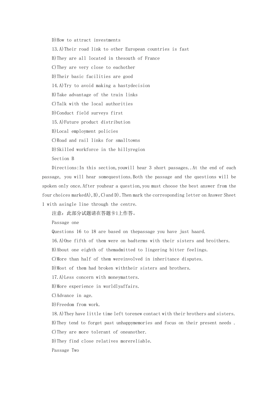 2014年6月大学英语六级真题及答案_第3页