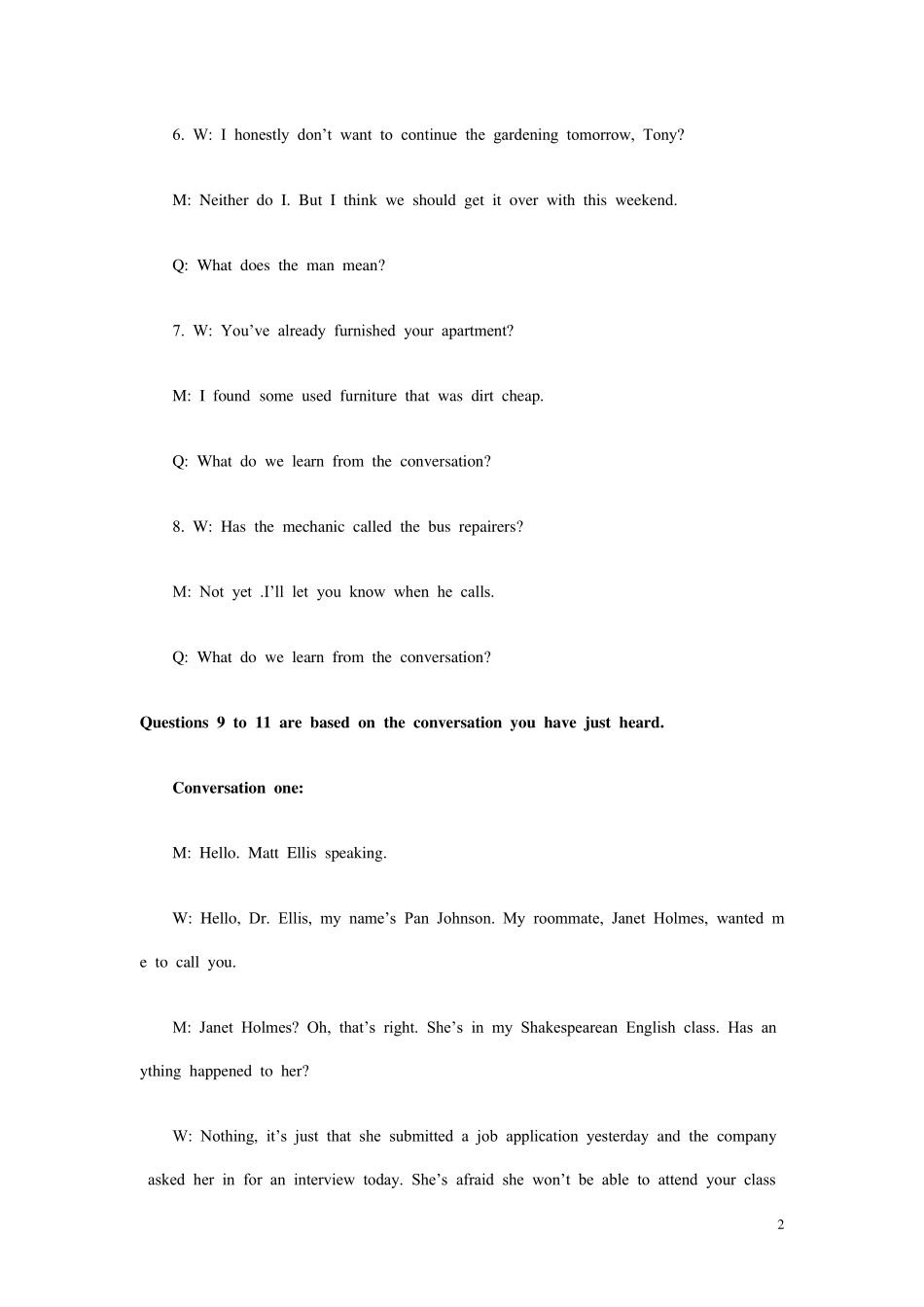 2014年6月英语四级真题听力原文及答案_第2页