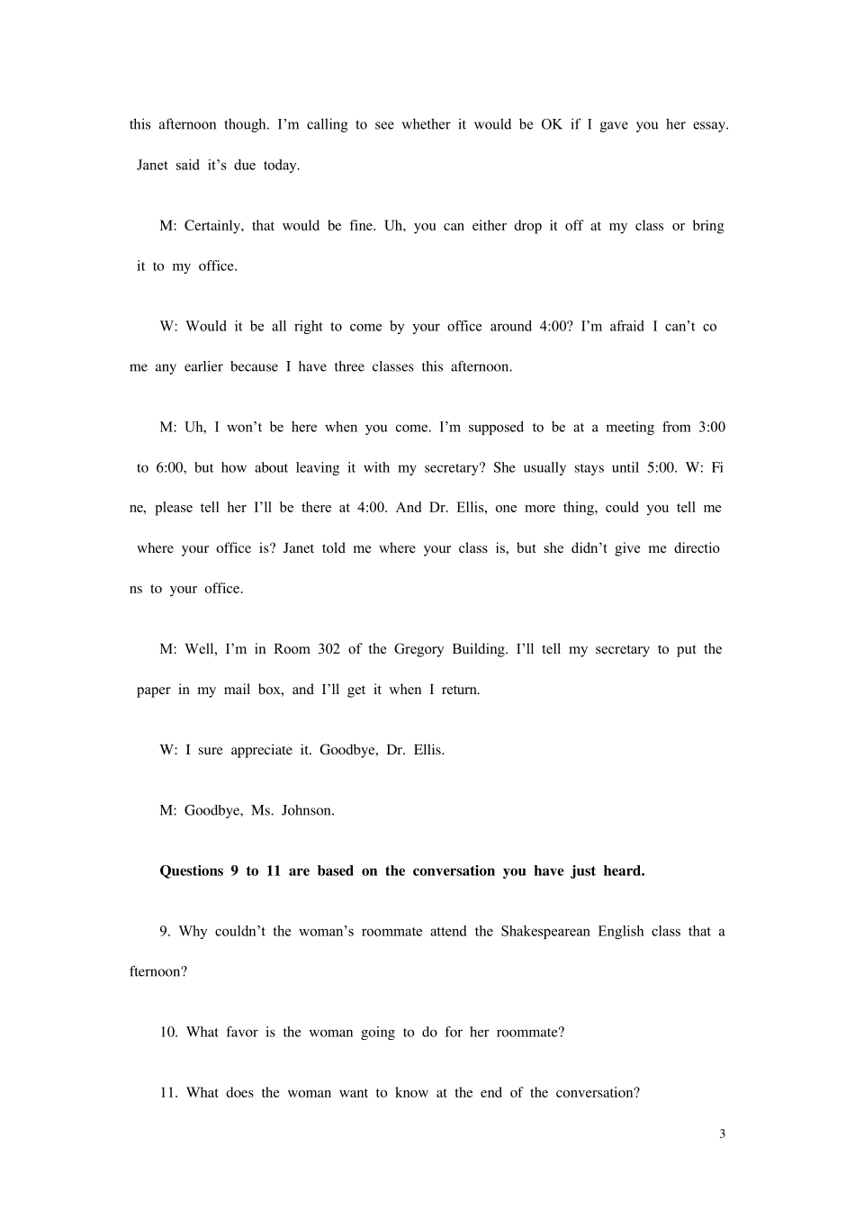 2014年6月英语四级真题听力原文及答案_第3页