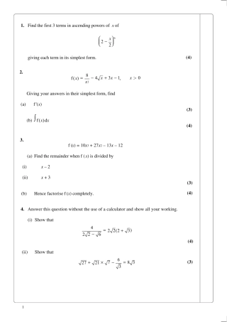 2014年Alevel数学真题(精排版)