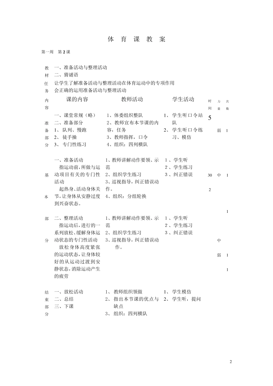 2014年五年级上册体育教案_第2页