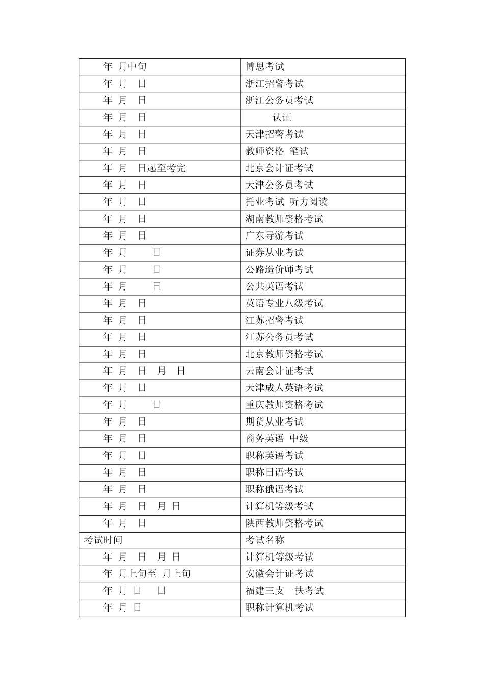 2014年各类考试时间大全_第2页