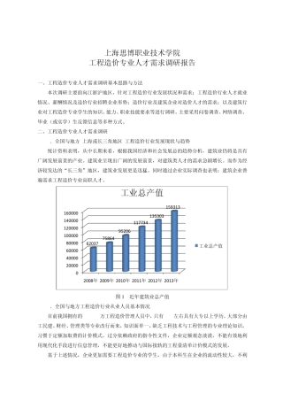 2014年工程造价专业调研报告