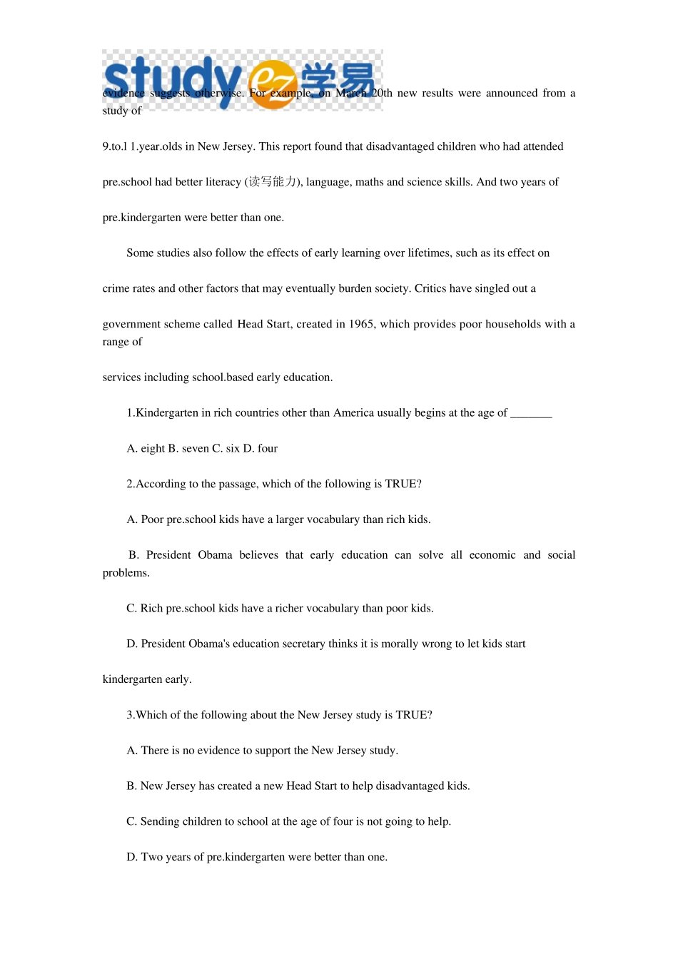 2014年成人英语三级(学士学位英语)真题及答案解析_第2页