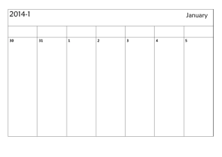 2014年日历(含农历)周日历适合每周记事每周一页WORD版A4纸横版打印版可记事、安排、计划
