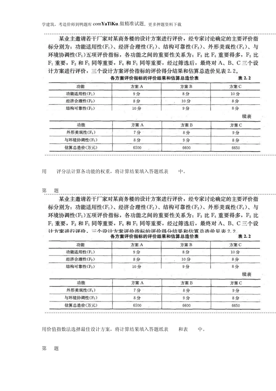 2014年注册造价工程师《工程造价案例分析》真题_第3页