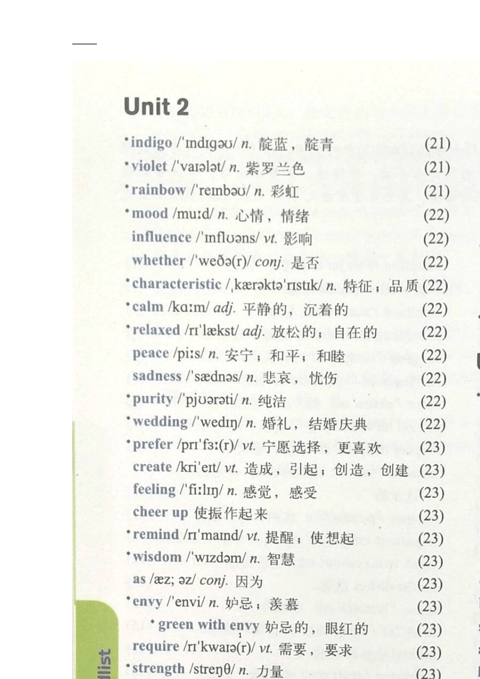 2014年秋苏教版新教材牛津初中英语九年级上9Aunit2colors第二单元电子书_第1页