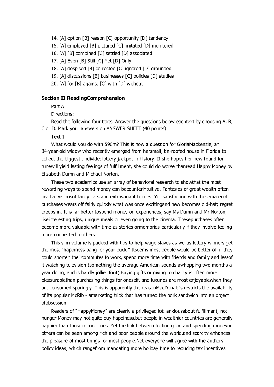 2014年考研英语二真题及答案_第2页