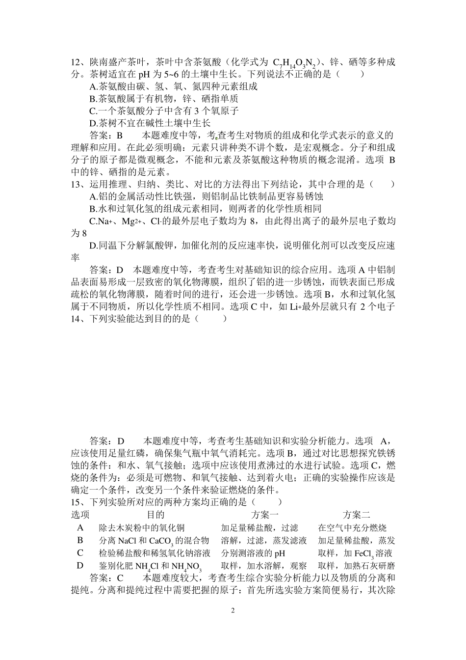 2014年陕西省中考化学试卷_第2页