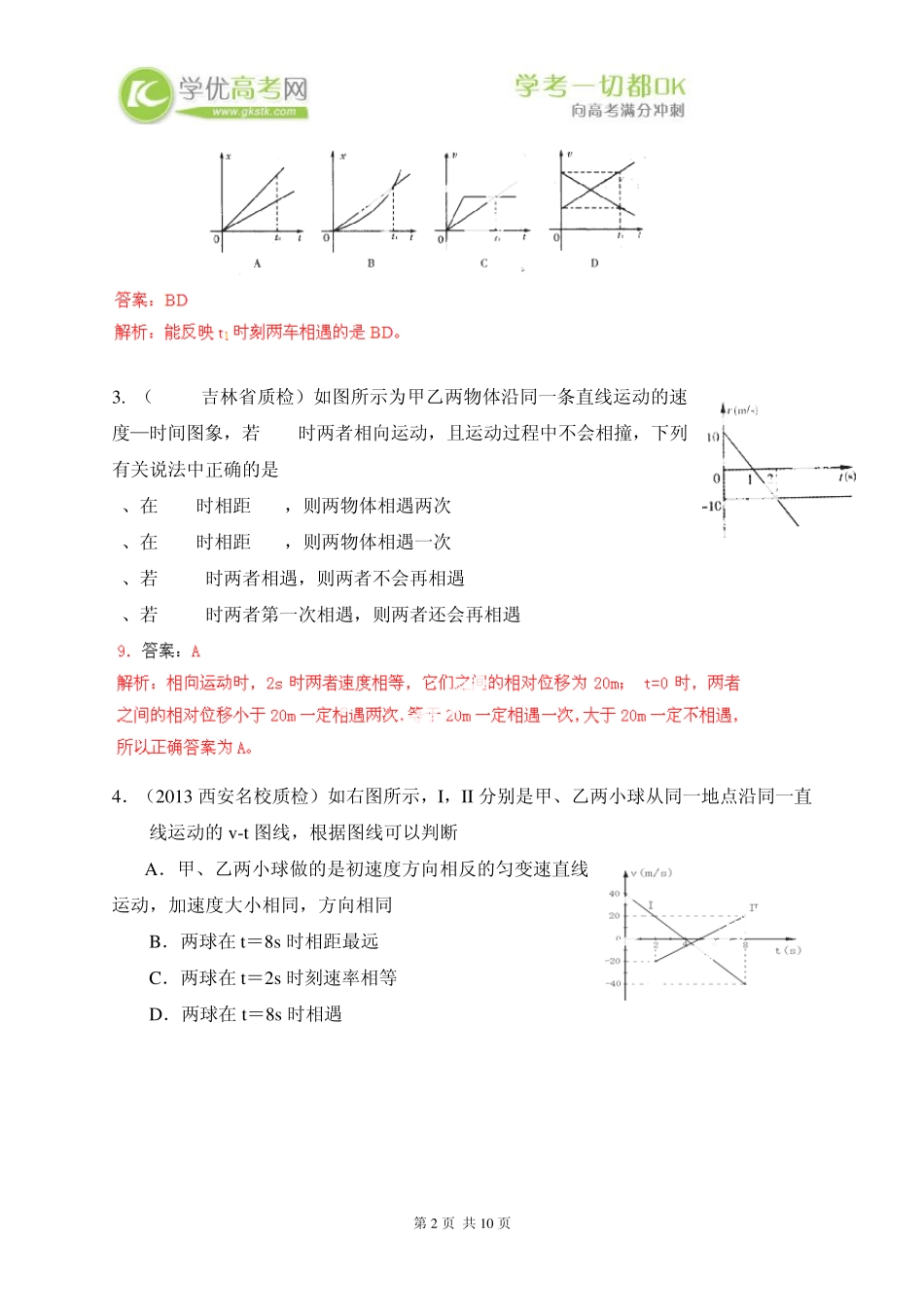 2014年高考物理80考点最新模拟题分类解析专题03加速度图象_第2页