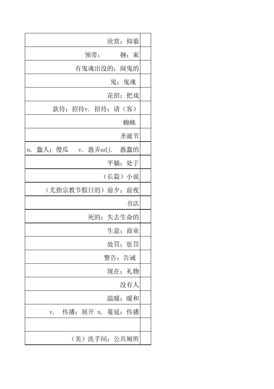2014新人教版九年级英语单词表_第3页