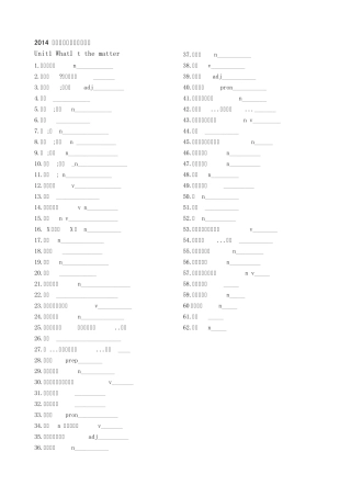 2014新版新目标八年级下册英语单词表默写