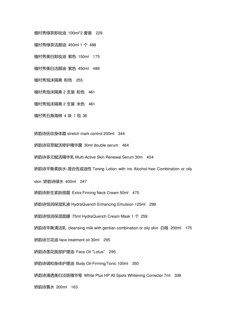 2014日上免税店美妆价格_第1页