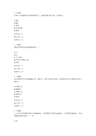 2014春财务管理学作业