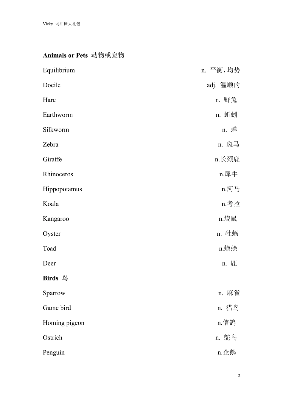 2014最新雅思口语Vicky词汇班大礼包_第2页