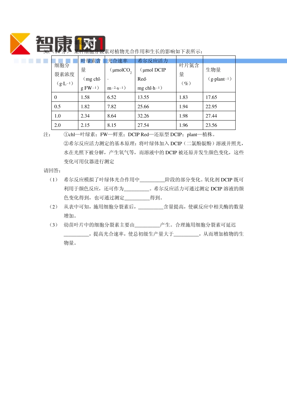 2014浙江高考真题生物(含解析)_第3页