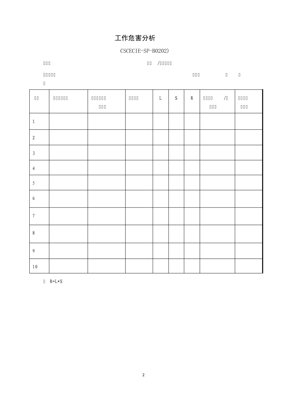 2014版安全管理手册表格汇编_第2页