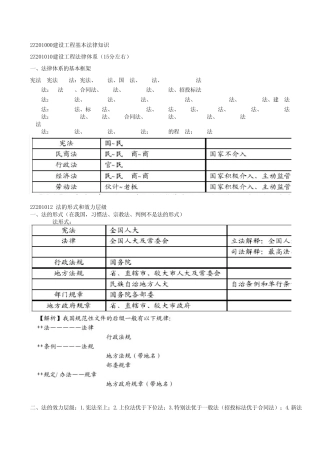 2015二级建造师陈印法规笔记