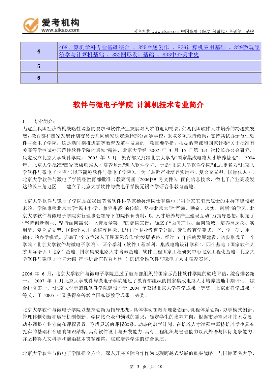2015北京大学计算机技术考研招生人数参考书报录比复试分数线考研真题考研经验招生简章_第3页
