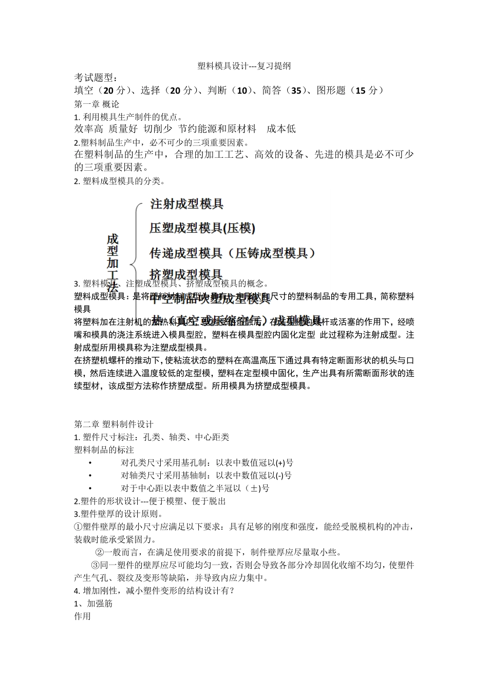 2015塑料模具设计复习提纲和答案_第1页