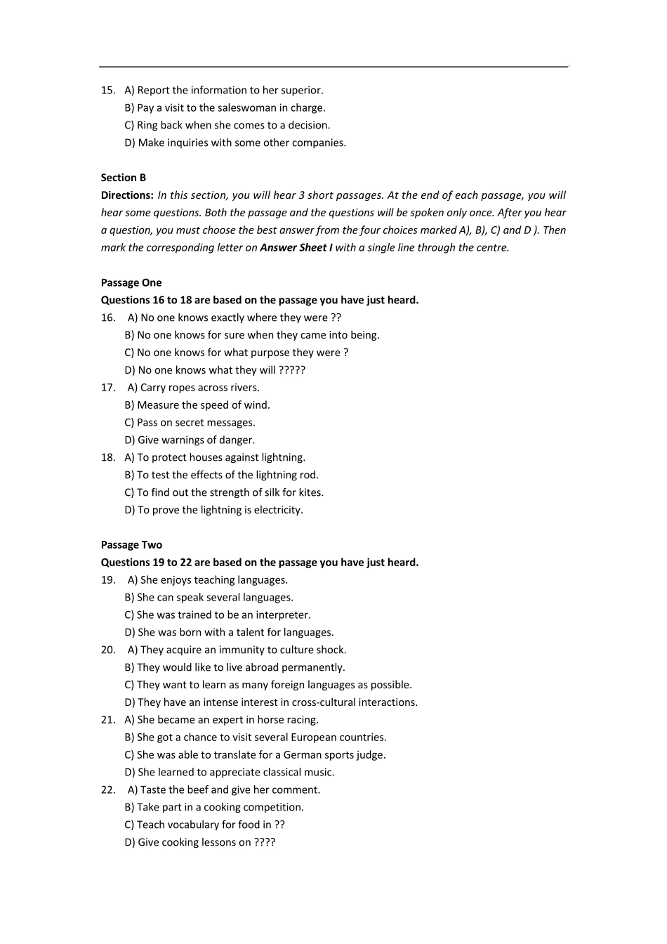 2015年12月大学英语四级考试真题试题一备考族_第3页