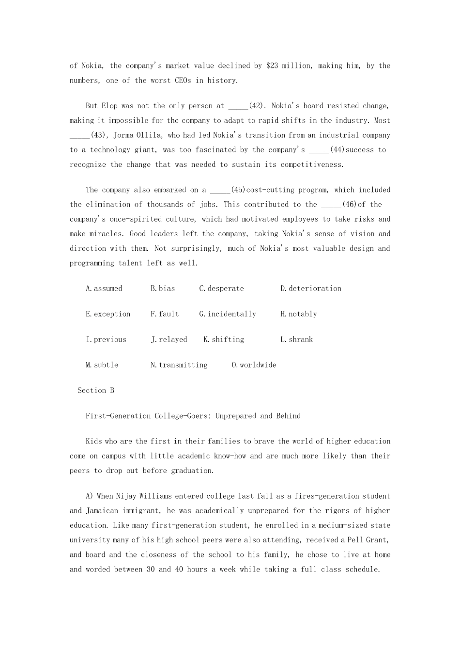 2015年12月英语六级真题卷第三套_第2页