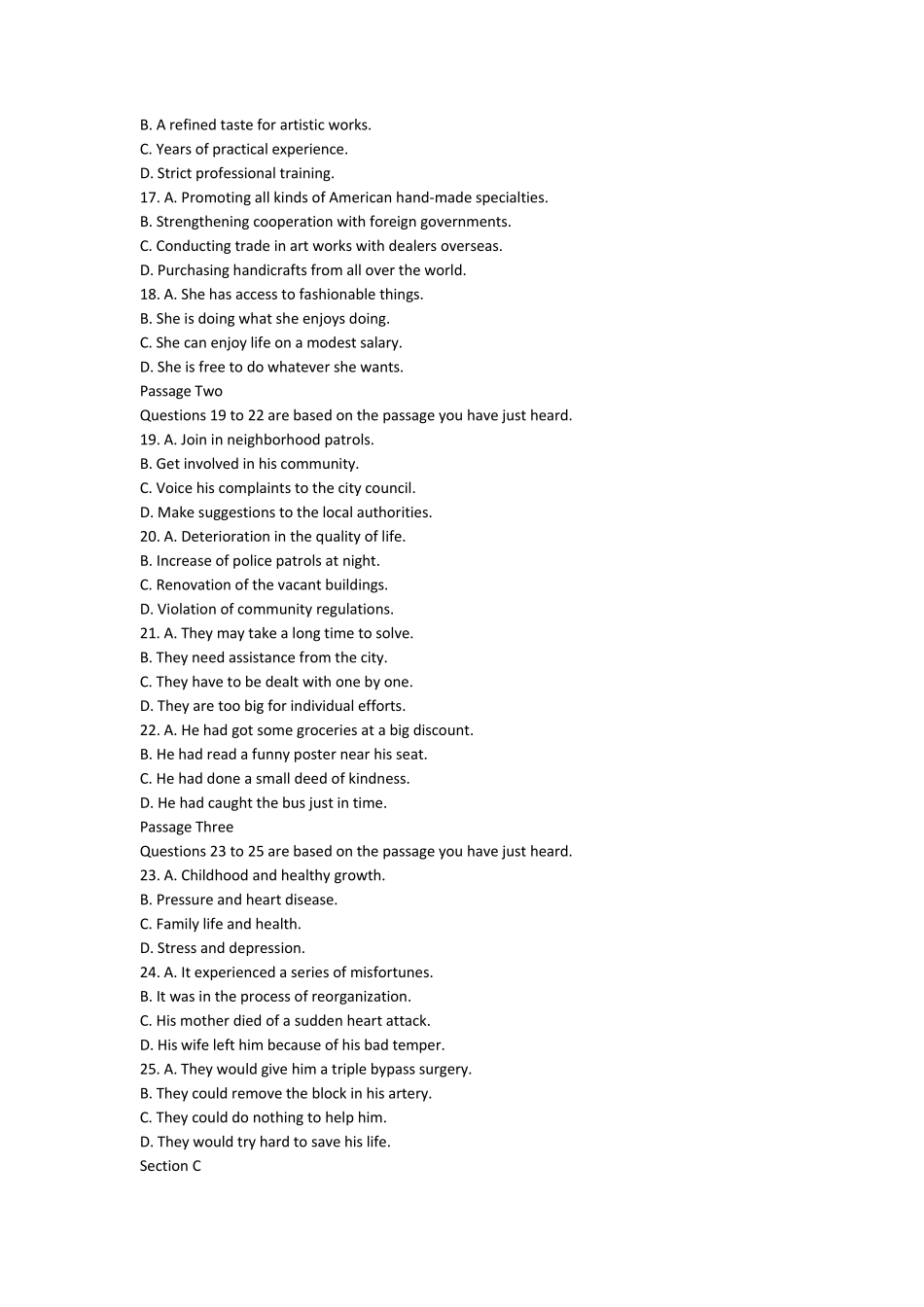 2015年6月英语六级真题及答案(第一套)_第3页