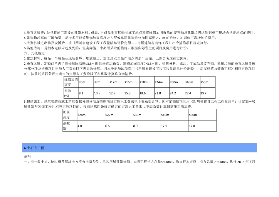 2015年《四川省建设工程工程量清单计价定额——房屋建筑维修与加固工程》_第2页