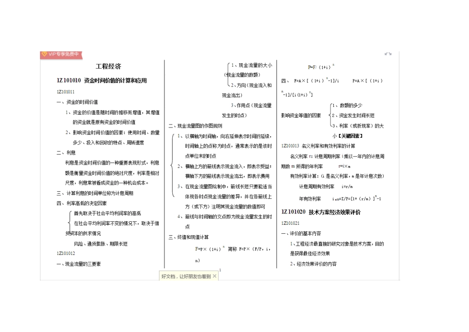 2015年一建工程经济个人重点整理(看完必过)_第1页