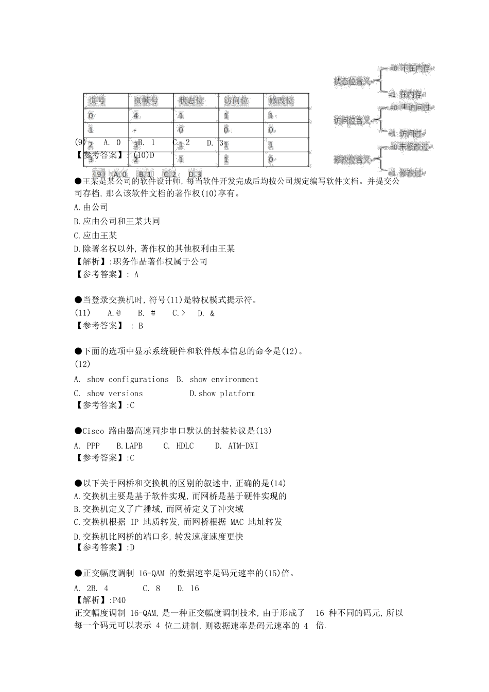 2015年上半年软考网络工程师上午试题(含真题、答案解析)_第3页