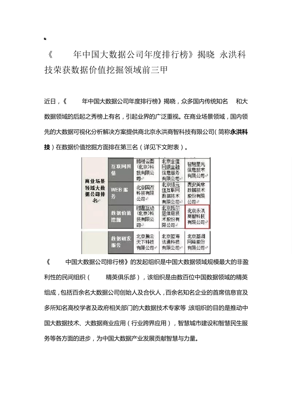 2015年中国大数据公司年度排行榜_第1页