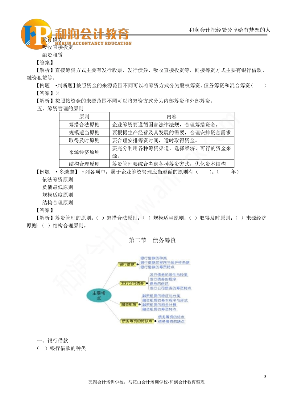 2015年中级职称考试—财务管理第四章筹资管理(上)考点解析笔记_第3页