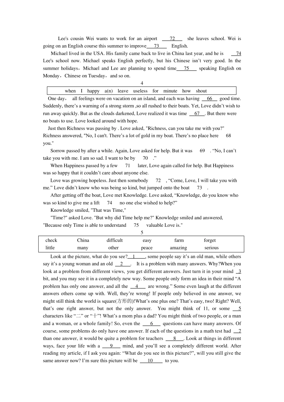 2015年中考英语总复习选词填空_第2页