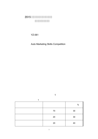 2015年全国职业院校技能大赛中职组“汽车营销”赛项规程