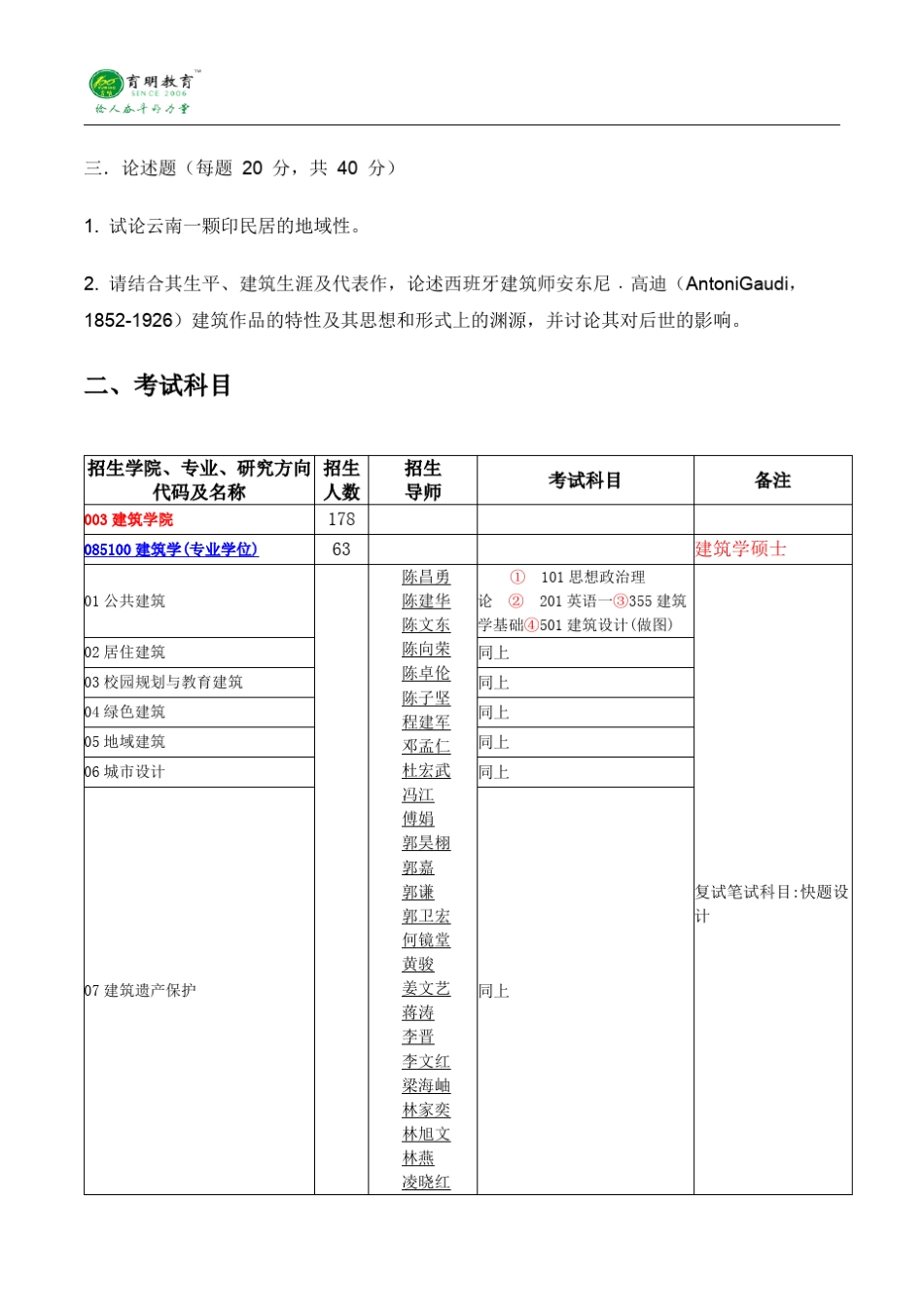 2015年华南理工大学建筑学考研真题、参考书、复试线、考试大纲_第3页