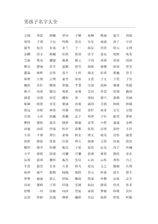 2015年好听的男女孩子名字大全