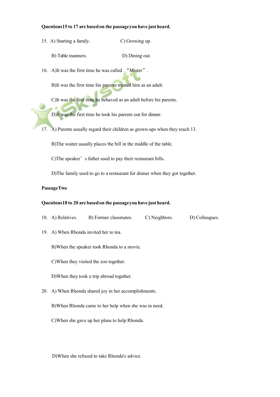 2015年山东专升本公共英语真题_第3页