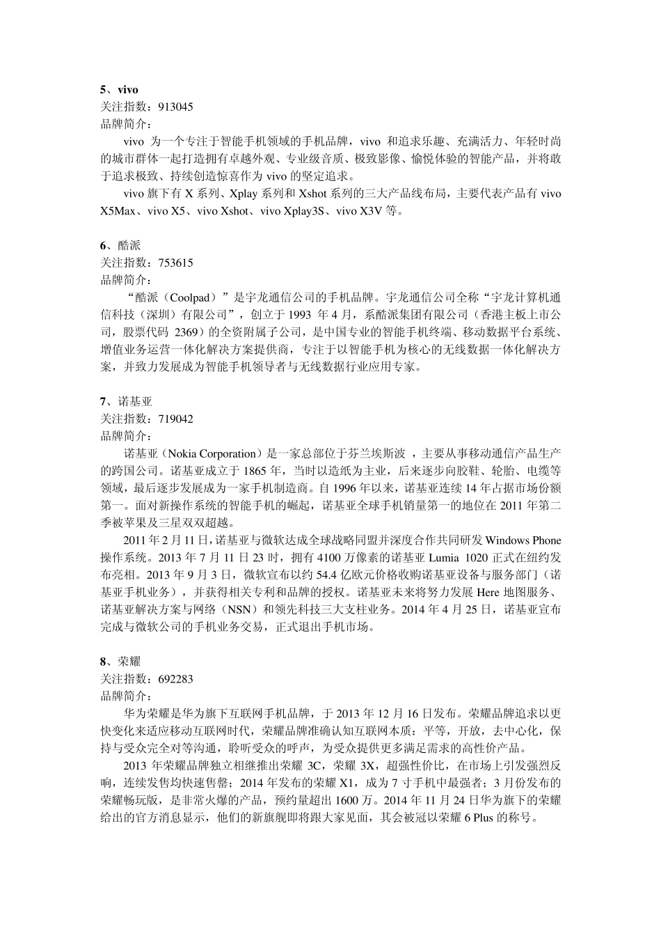 2015年手机品牌排行榜_第2页