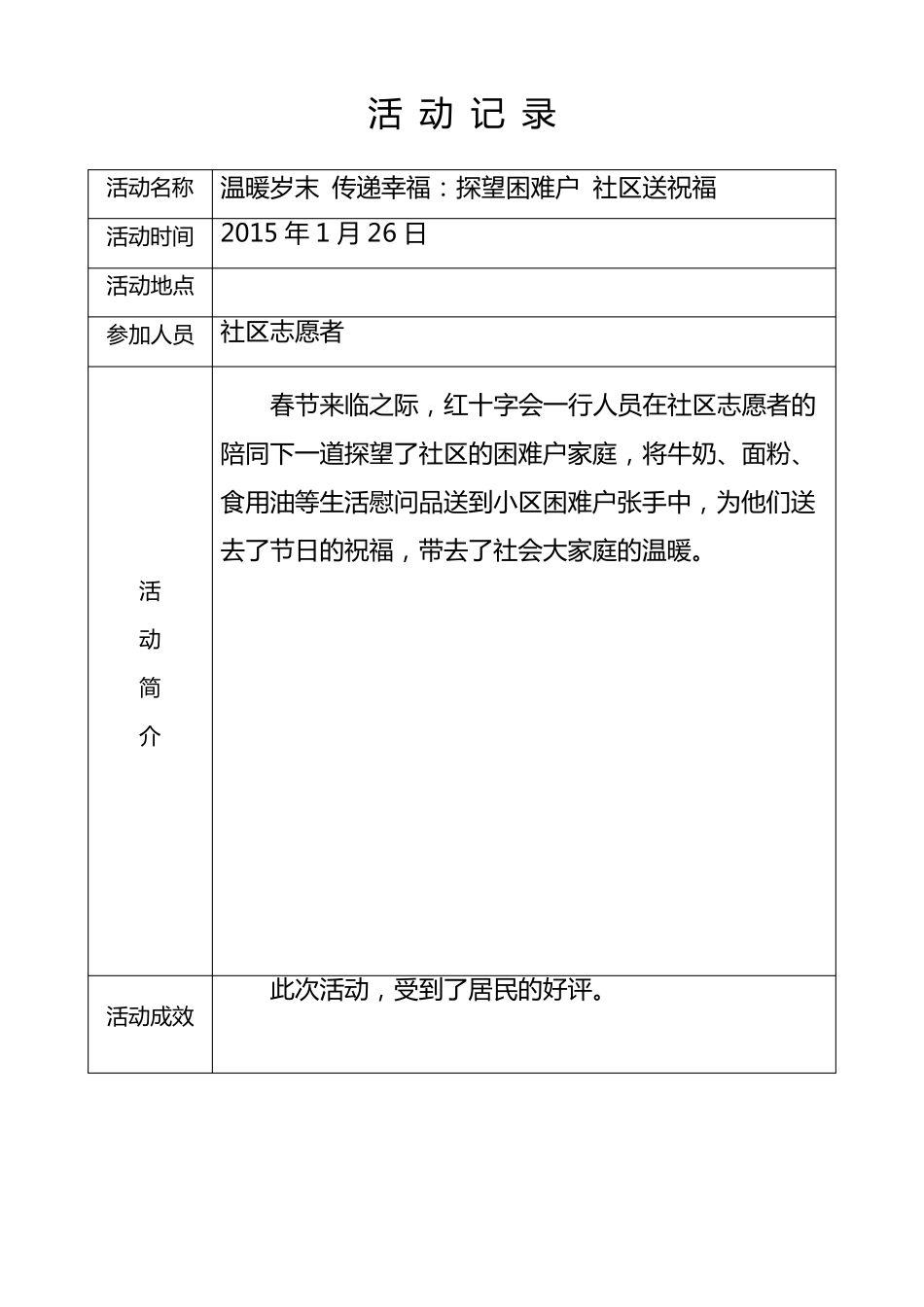 2015年社区各类活动记录_第2页