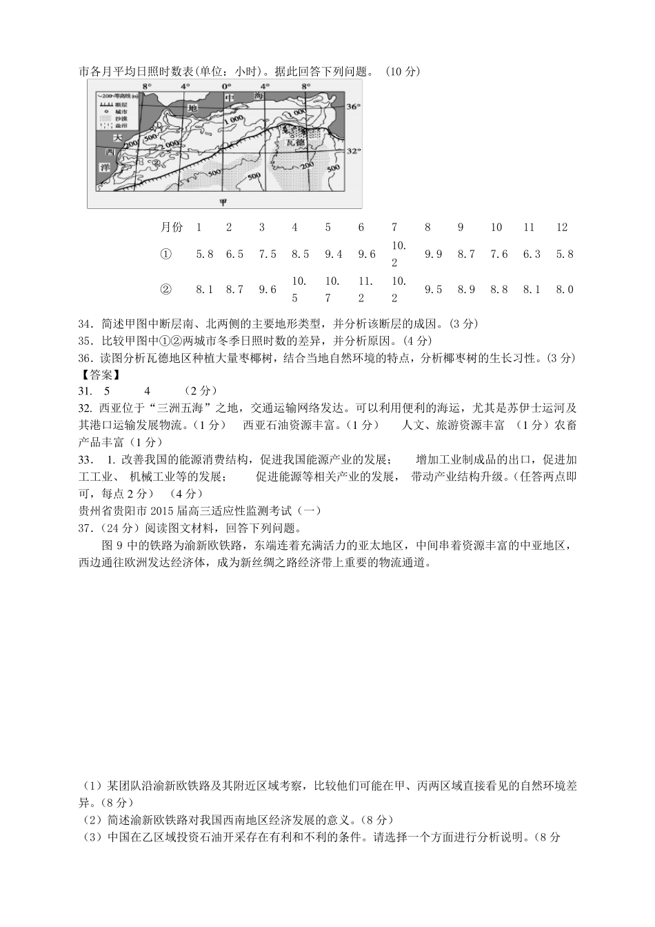 2015年高考地理热点《一带一路试题集锦》_第3页