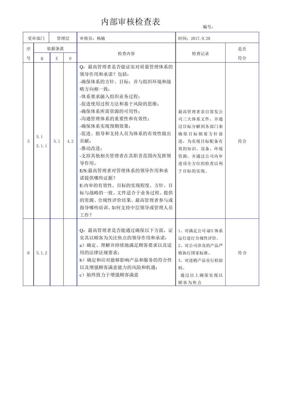 2015新版三体系内审检查表_第3页