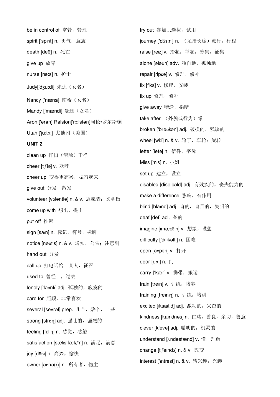2015新版人教版八年级下册英语单词(含音标与教材完全一致哟)_第2页