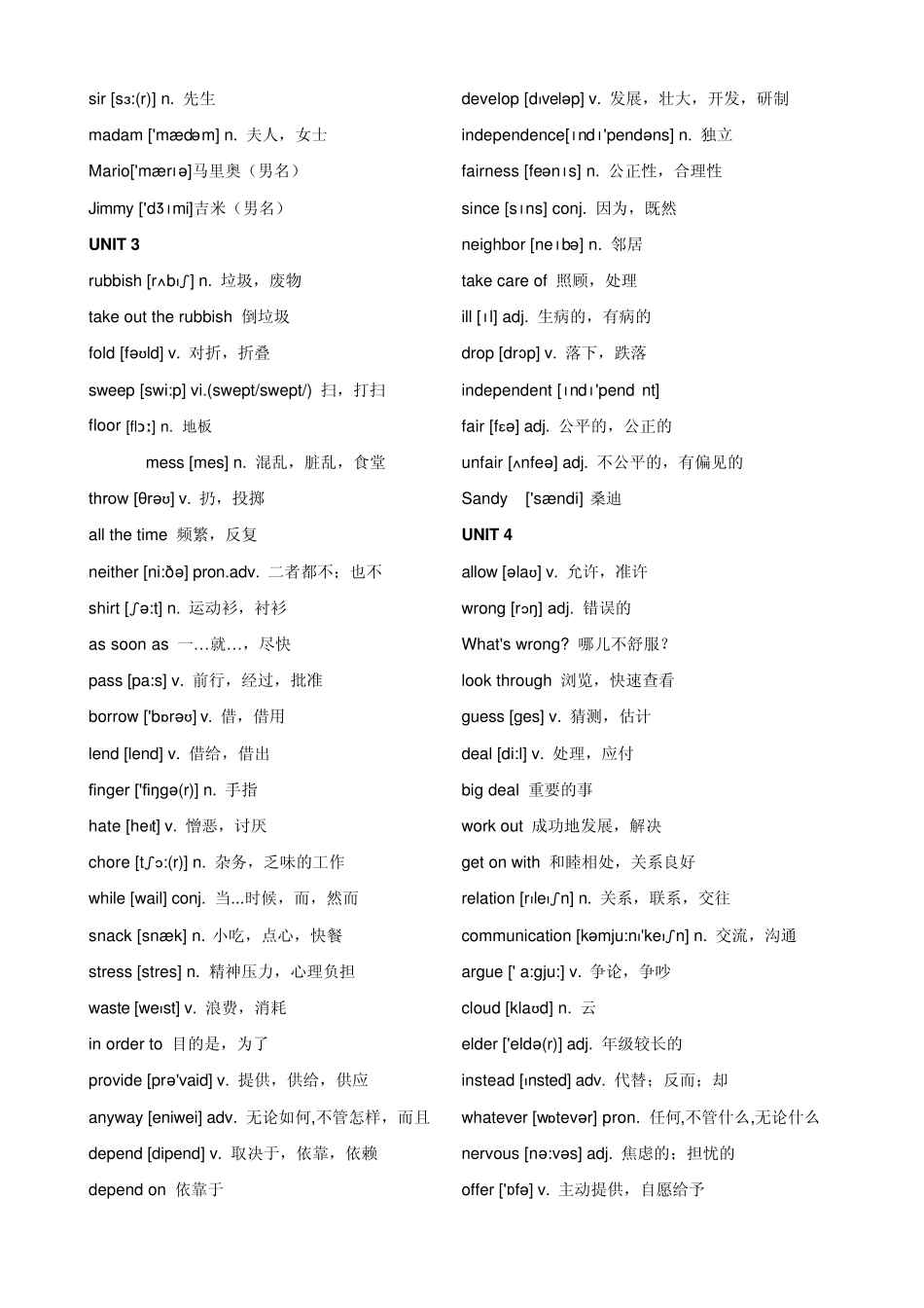 2015新版人教版八年级下册英语单词(含音标与教材完全一致哟)_第3页
