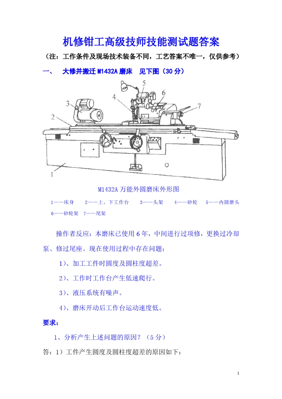 2015机修钳工技师技能(必备)_第1页