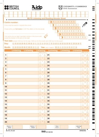 2015雅思答题纸高清无水印打印版[听力+阅读+写作]