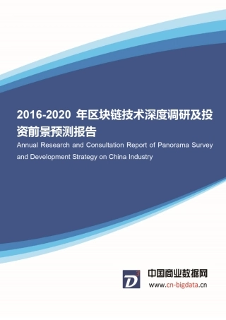 20162020年区块链技术深度调研及投资前景预测报告